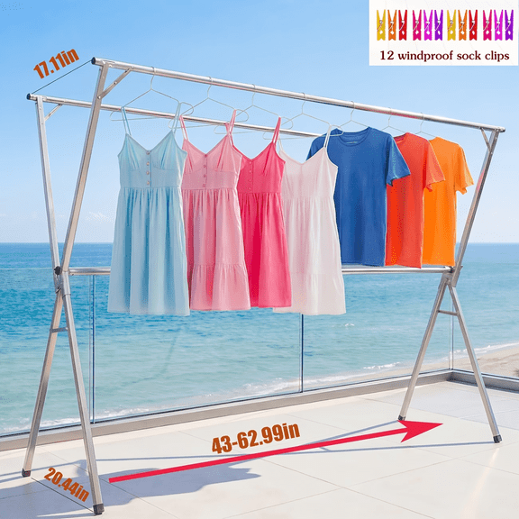 CVNU Clothes Drying Rack Available in Two Sizes, 63" And 78.7", Designed for Both Indoor And Outdoor Use.