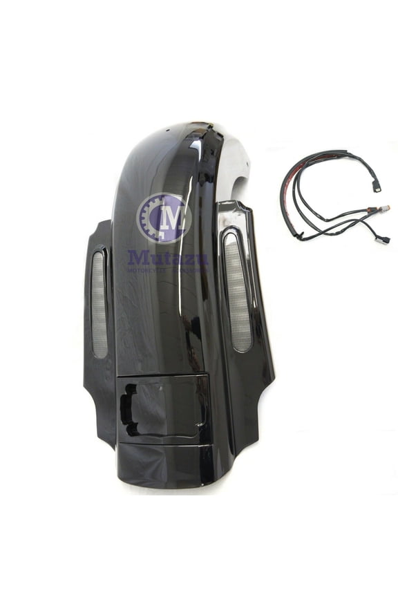CVO Dual Cut Stretched Rear Fender w LED + Wire Harness for 14 up Harley Touring