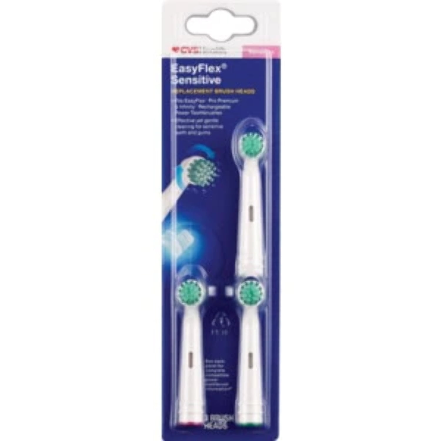 CVS Health EasyFlex Sensitive Replacement Brush Heads, 3 Ct 1 Ct