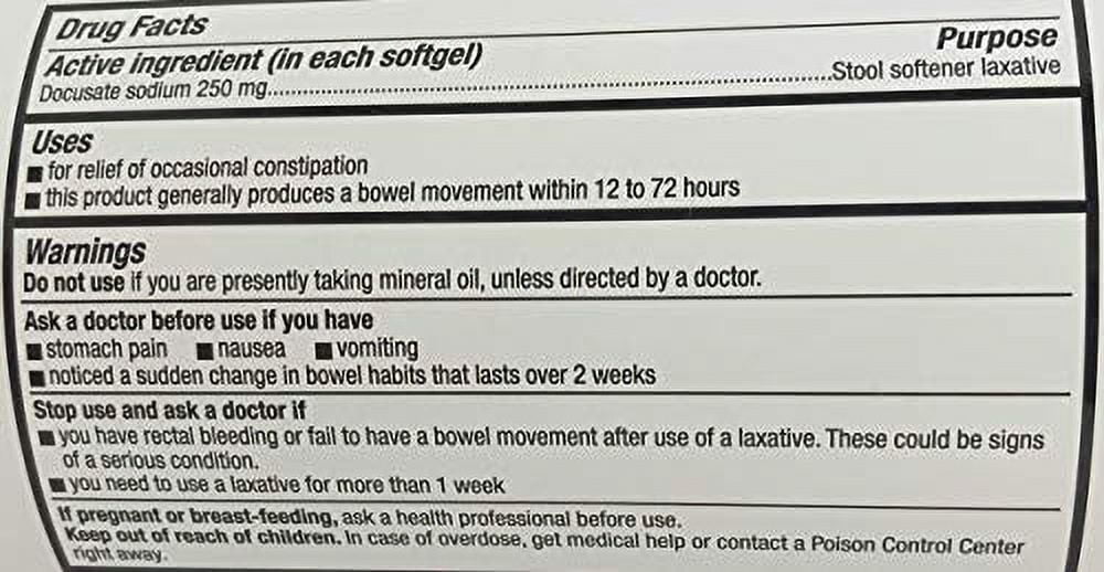 CVS Health Extra Strength Stool Softener Softgels 250 mg, 500 Count ...