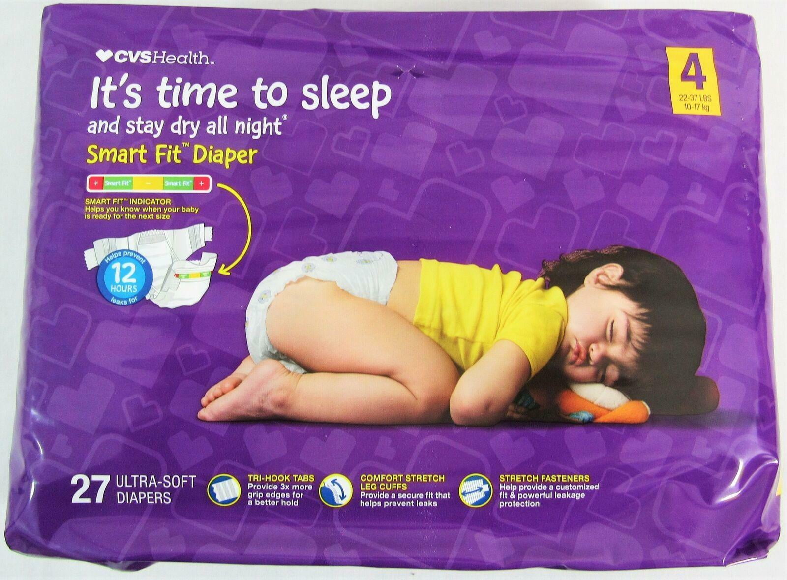 CVS Health Smart Fit Overnight Diapers, Size 22-37 lbs, 27