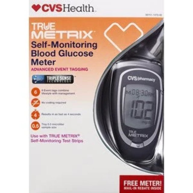 CVS Health True Metrix SelfMonitoring Blood Glucose Meter 1 Ct