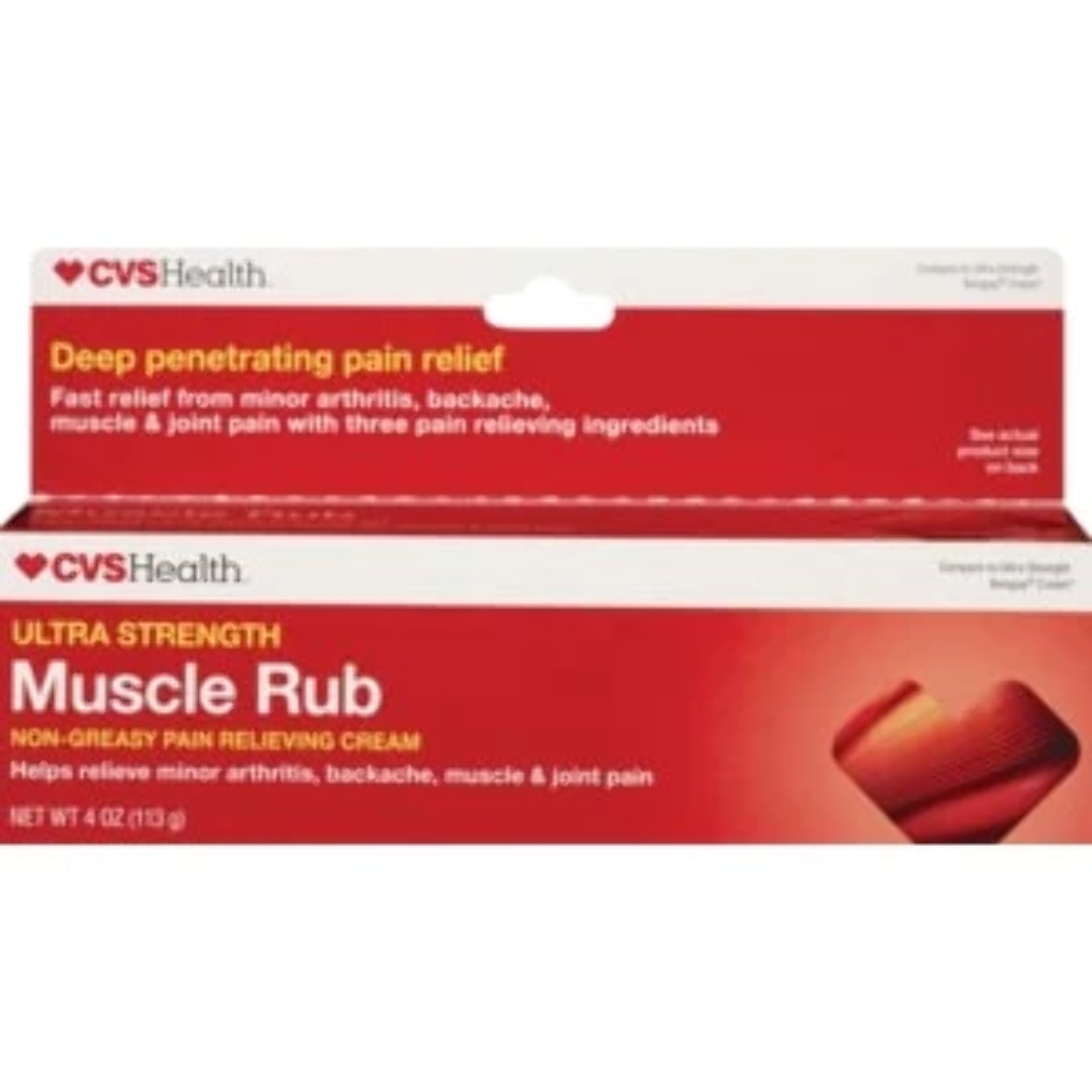 CVS Health Ultra Strength Muscle Rub Cream, 4 Oz