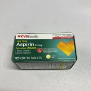 CVS Low Dose Aspirin Pain Reliever 81 mg 120 Coated Tabs Per Box