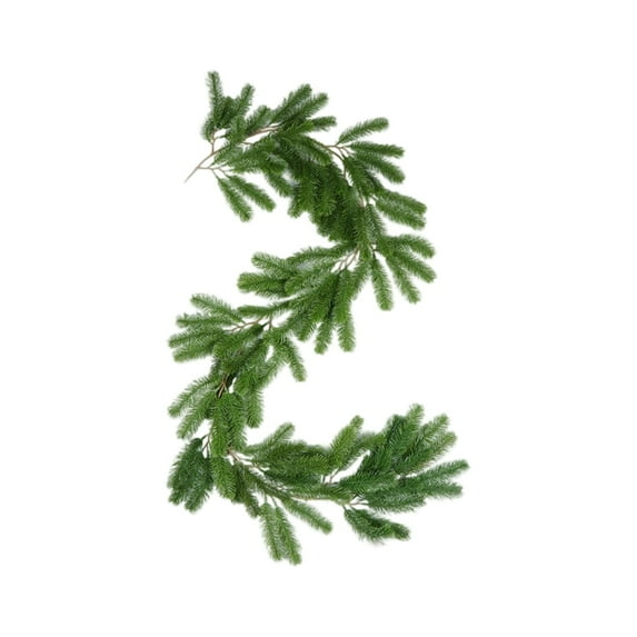 CVSOPHIA 6.56ft Artificial Christmas Garland Realistic Green Cypress Pine Needles Garland, Greenery Garland Faux Greenery Decoration for Xmas Porch Indoor Outdoor Mantel Wedding Holiday Decor