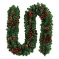 thumbnail image 1 of CVSOPHIA Christmas Garlands - 9FT Pine Garland with Red Berries Snow Pine Cones, Artificial Xmas Real Faux Greenery for Winter Indoor Outdoor Christmas Decorations,Green/1PCS, 1 of 7