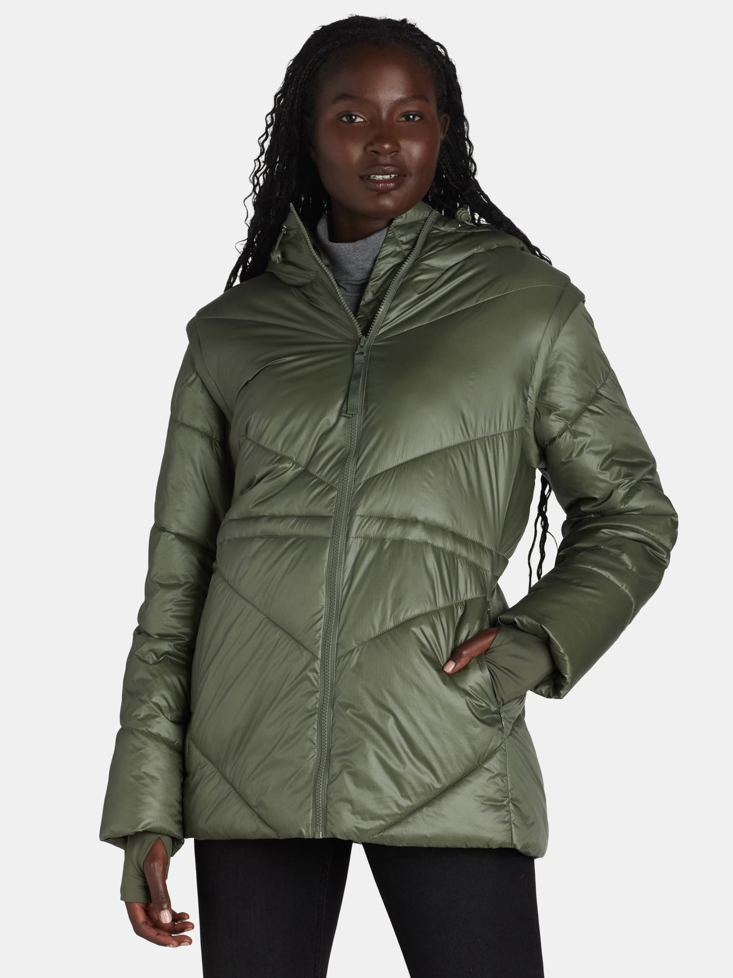 Ozark Trail Convertible Puffer Jacket - Water-Resistant - Walmart.com