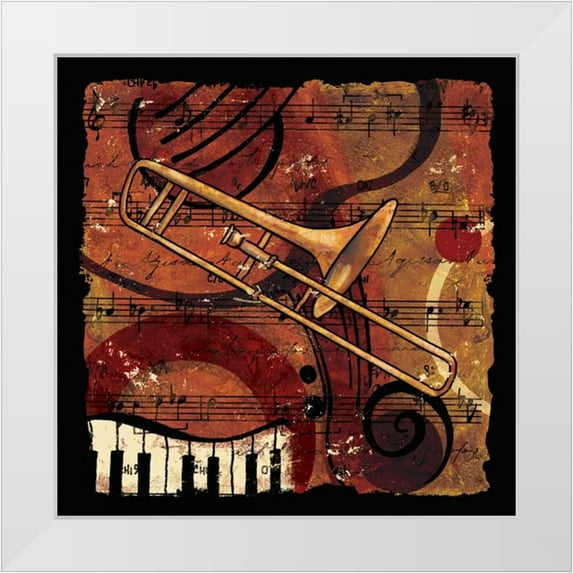 CW Designs Inc. 12x12 White Modern Wood Framed Museum Art Print Titled - Jazz Music I