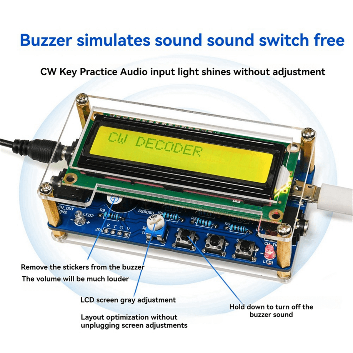 CW Morse Code Decoder Bulk Circuit Board Wireless Transmitter Receiver ...
