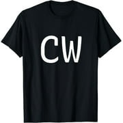 CW Two Letter Pair - Elegant Personalized Initials T-Shirt