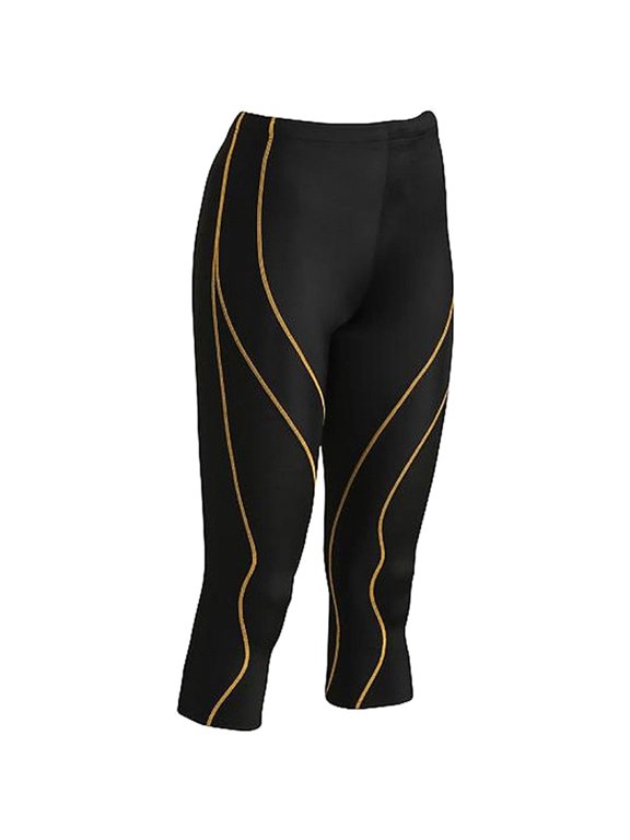 Women's 3/4 Length PerformX Tights Black/Peach Stitch - (XS)