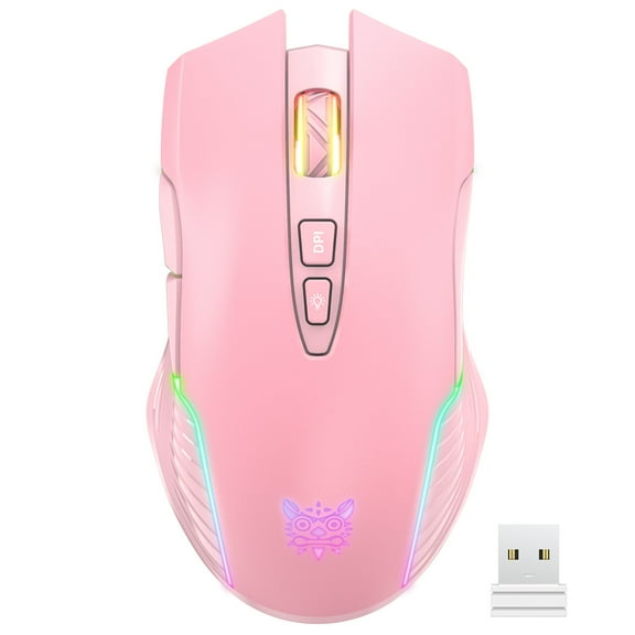 CW905 RGB Wireless Gaming Mouse 5 Adjustable DPI with Ergonomic Design and Rechargeable Battery for Girls