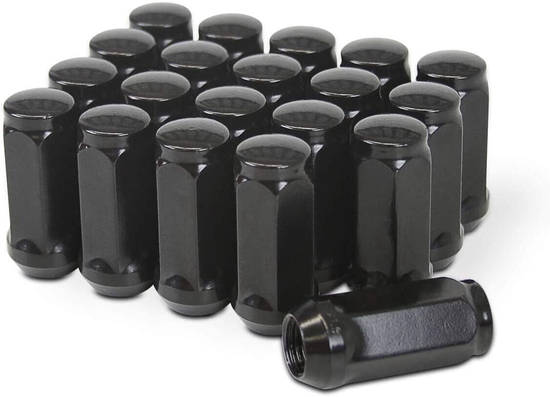 CWA 20 Black Bulge Acorn Lug Nuts 2" Inch 1/2x20 Compatible with Ford Explorer Edge Flex Ranger 1/2