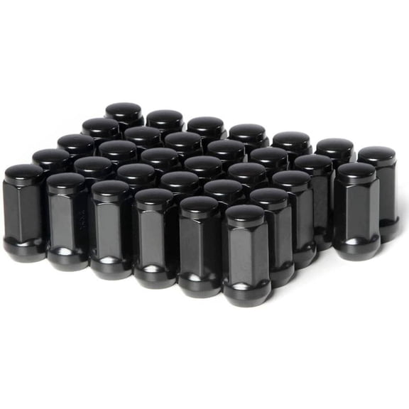 CWA 32 Black Bulge Acorn Lug Nuts 2" Inch Compatible with F-250 F-350 Dodge RAM 9/16