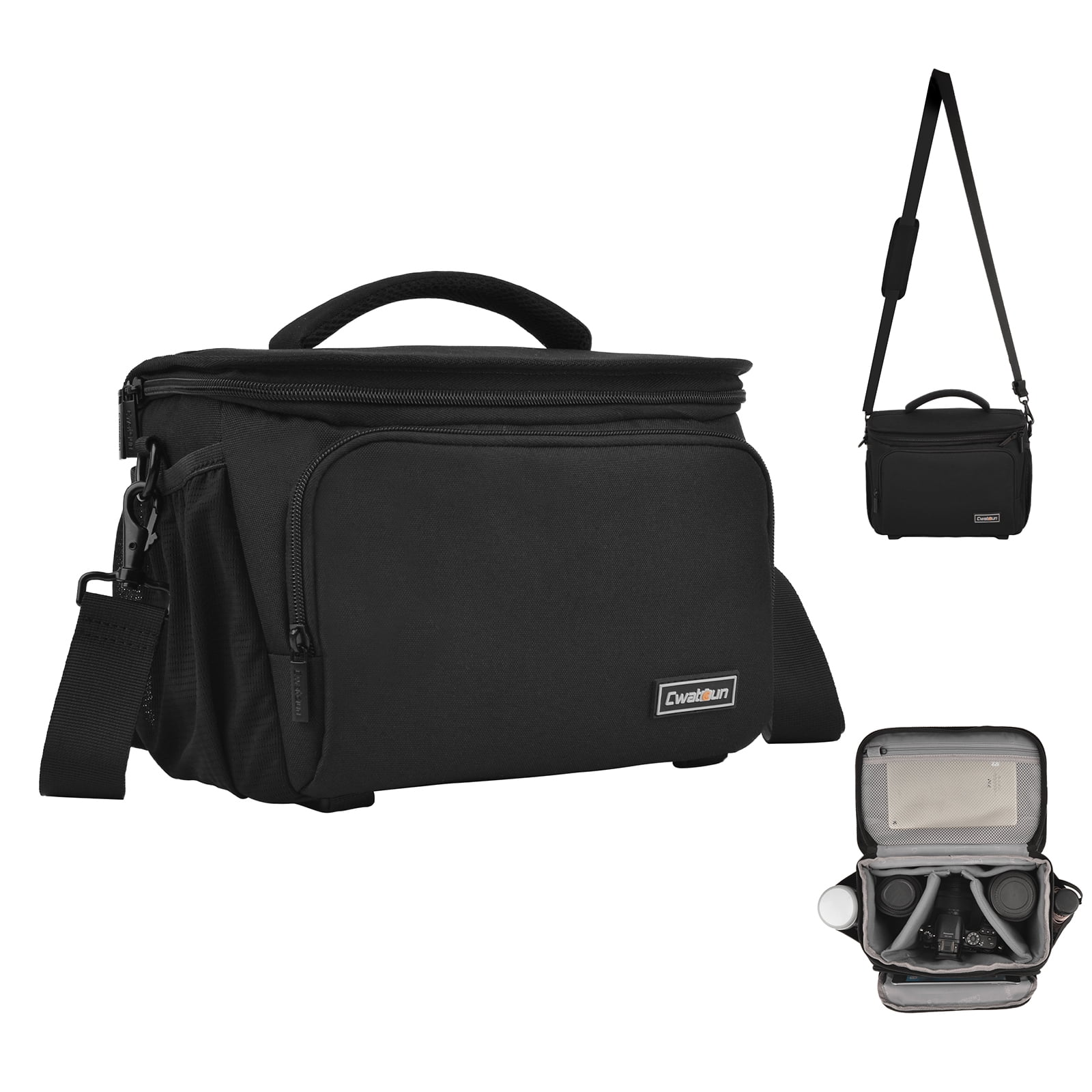 CWATCUN Travel Camera Shoulder Bag, Waterresistant Camera Case for