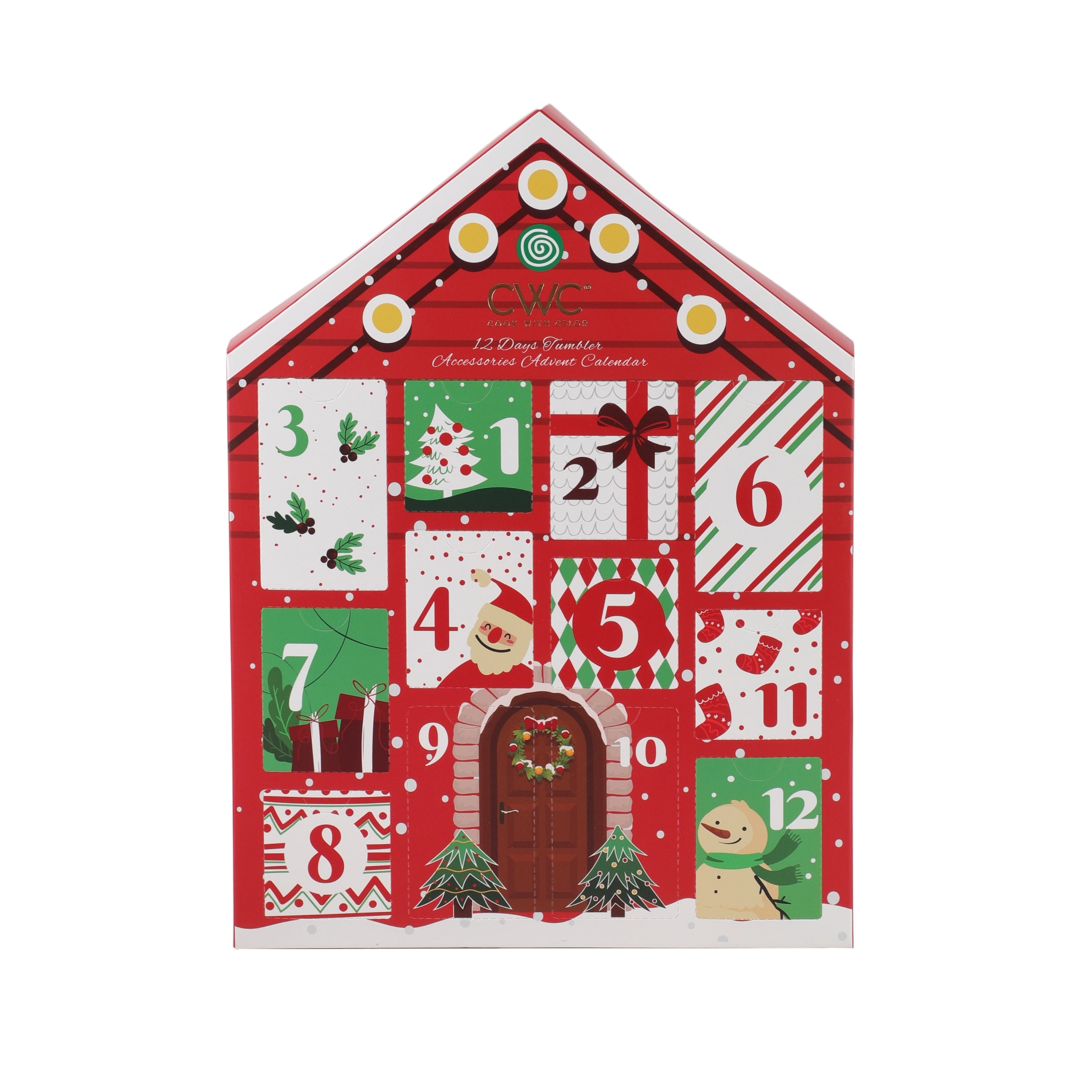 Cook With Color 12-Piece Holiday Blind Box Water Cup Accessories Set Reusable Christmas Charms, Sleeves & Toppers