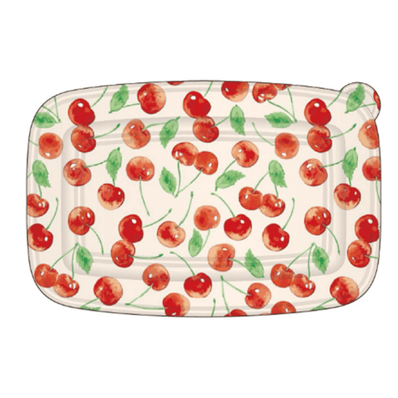 Cook With Color 12-Piece Food Storage Set, 1000ml Rectangular Containers with Printed Lids, Dishwasher Safe, Cherry