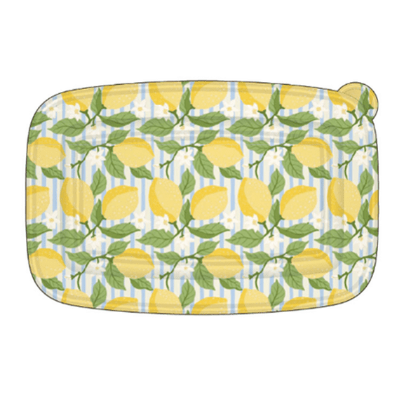 Cook With Color 12-Piece Food Storage Set, 1000ml Rectangular Containers with Printed Lids, Dishwasher Safe, Lemon