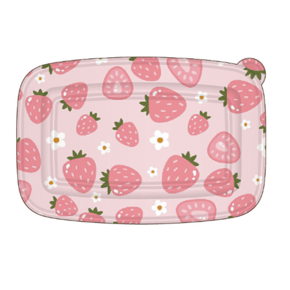 Cook With Color 12-Piece Food Storage Set, 1000ml Rectangular Containers with Printed Lids, Dishwasher Safe, Strawberry