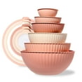 thumbnail image 1 of Cook with Color 12-Piece Mixing Bowl Set with Non-Slip Silicone Base and Transparent Lids, Pink, 1 of 8