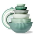 thumbnail image 1 of Cook with Color 12-Piece Mixing Bowl Set with Non-Slip Silicone Base and Transparent Lids, Sage, 1 of 8