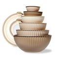 thumbnail image 1 of Cook with Color 12-Piece Mixing Bowl Set with Non-Slip Silicone Base and Transparent Lids, Taupe, 1 of 9