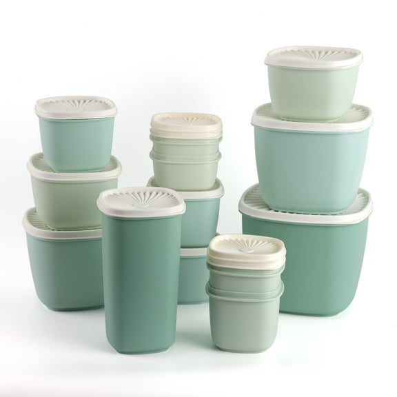 Cook with Color 26 Piece Plastic Food Storage Container Set with Lids, Sage