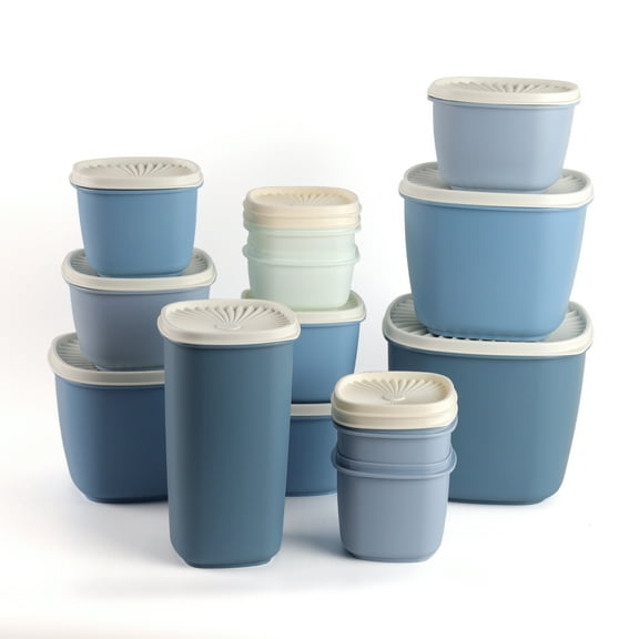 Cook with Color 26 Piece Plastic Food Storage Container Set with Lids, Blue