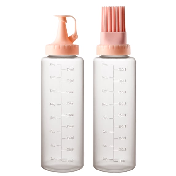 Cook with Color 2-Piece Squeeze Sauce Bottle and Built-In Silicone Basting Brush Set, Sage