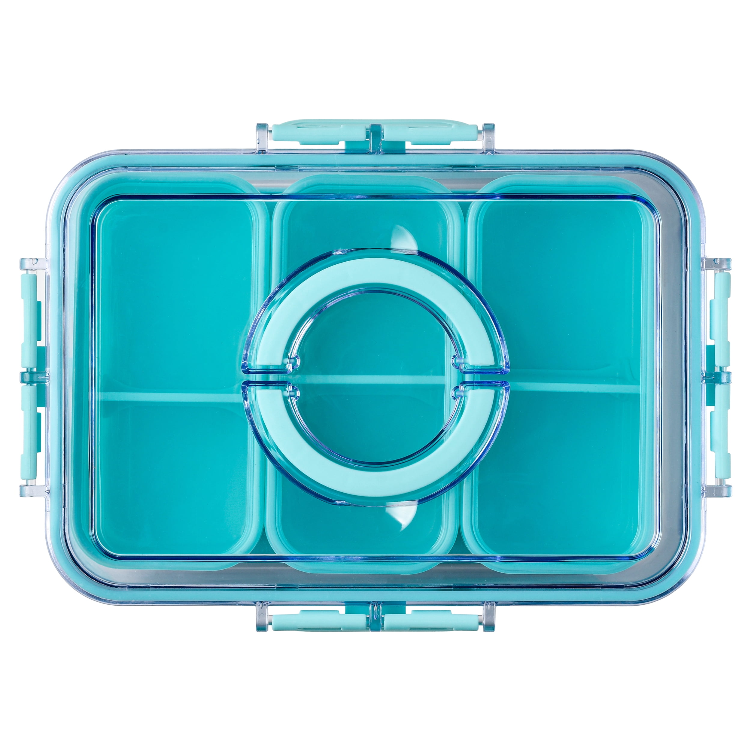 Cook with Color 3-Compartment Portable Snack Box Food Storage Container ...