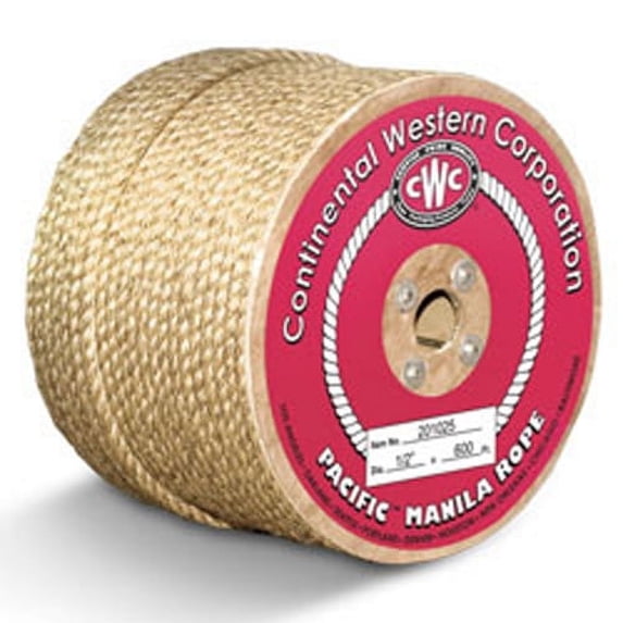 CWC 3-Strand PACIFIC™ Manila Rope - 1/4" x 600 ft.