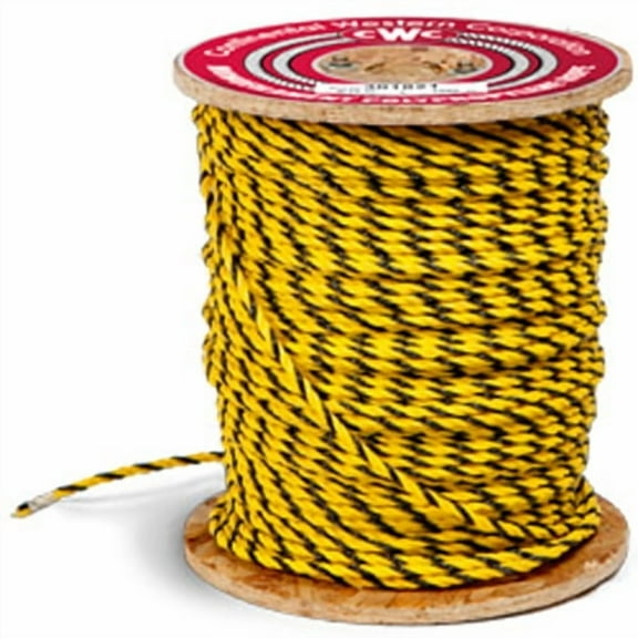 CWC 3-Strand Polypropylene Rope - 1/2" x 600 ft., Yellow & Black