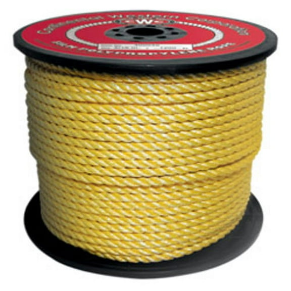 CWC 3-Strand Polypropylene Rope - 1/2" x 600 ft., Yellow