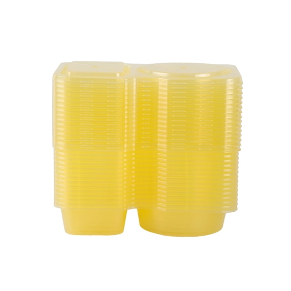 Cook with Color Dual Compartment Mini Snack Box with Lids, BPA-Free, 30-Pack, Yellow