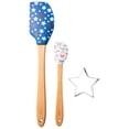 thumbnail image 1 of Cook with Color 3-Piece Patriotic Spatula and Star Cookie Cutter Set, Stars and Bows, 1 of 5