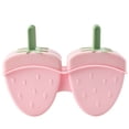 thumbnail image 1 of Cook With Color 4-Piece Silicone Ice Pop Molds, Reusable Popsicle Maker with Lids and Sticks, Strawberry, 1 of 5