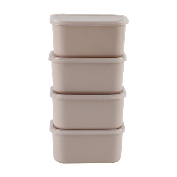 Cook with Color 4 Piece Snackle Box Pods with Lids, Taupe, Portable and Dishwasher Safe, Well Suited for Sauces, Snacks, and Small Lunch Items