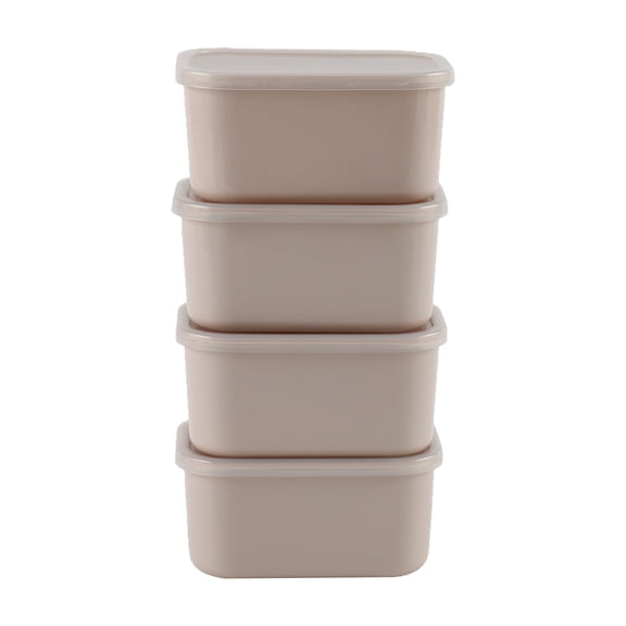 Cook with Color 4 Piece Snackle Box Pods with Lids, Taupe, Portable and Dishwasher Safe, Well Suited for Sauces, Snacks, and Small Lunch Items