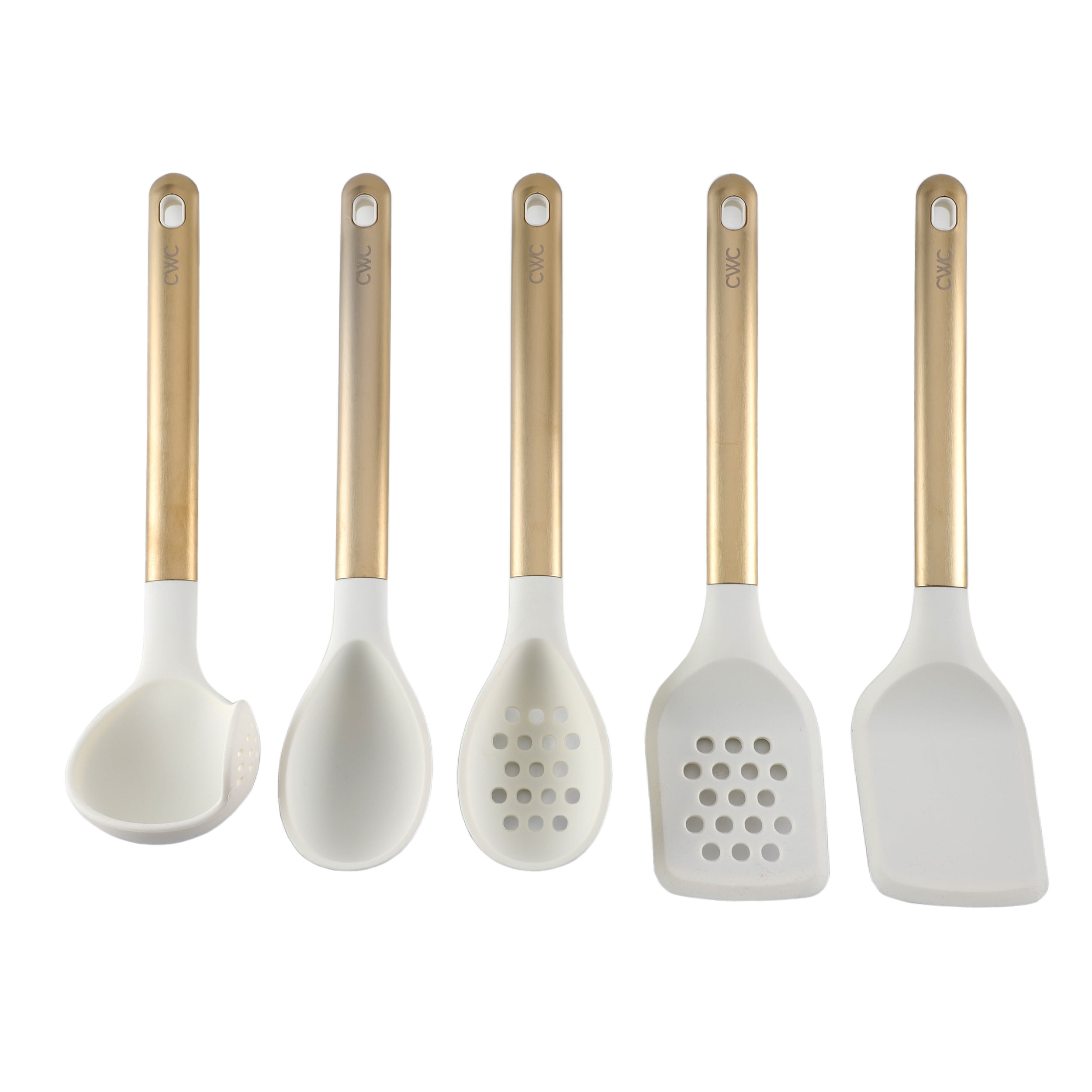 Cook with Color 5-Piece Stainless Steel & Silicone Utensil Set – Durable & Nonstick Safe - Walmart.com