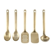 Cook with Color 5-Piece Stainless Steel Utensil Set – Gold, Durable & Stylish Kitchen Tools