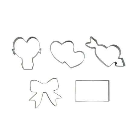 Cook with Color 5 Piece Stainless Steel Cookie Cutter Set for Baking or Crafts, Envelop