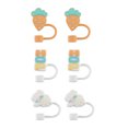 thumbnail image 1 of Cook With Color 6 Piece Straw Topper Set, Reusable Straw Covers, Universal Fit, Dishwasher Safe, Egg, 1 of 5