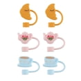 thumbnail image 1 of Cook With Color 6 Piece Straw Topper Set, Reusable Straw Covers, Universal Fit, Dishwasher Safe, Tea Party, 1 of 5