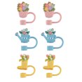 thumbnail image 1 of Cook With Color 6 Piece Straw Topper Set, Reusable Straw Covers, Universal Fit, Dishwasher Safe, Bunny, 1 of 5