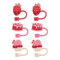thumbnail image 1 of Cook with Color 6 Piece Silicone Valentine’s Day Straw Topper Set, Reusable Straw Covers for Standard Straws, 1 of 5