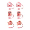 thumbnail image 1 of Cook with Color 6 Piece Silicone Valentine’s Day Straw Topper Set, Reusable Straw Covers for Standard Straws, 1 of 5