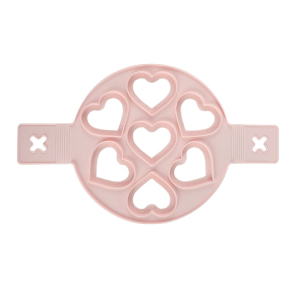 Cook with Color 7 Inch Silicone Pancake Mold for Breakfast or Gifting, Light Pink Heart