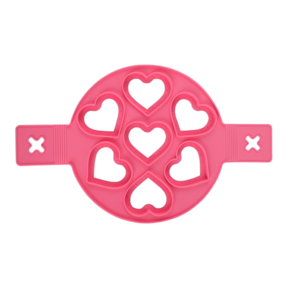Cook with Color 7 Inch Silicone Pancake Mold for Breakfast or Gifting, Pink Heart