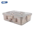 thumbnail image 1 of Cook with Color 8-Compartment Snack Box Food Storage Container with Lids, Removable Ice Pack, Leak-Proof Portable Lunch Box with Locking Lid, Charcuterie Tray Portion Control, Dishwasher Safe, Taupe, 1 of 10
