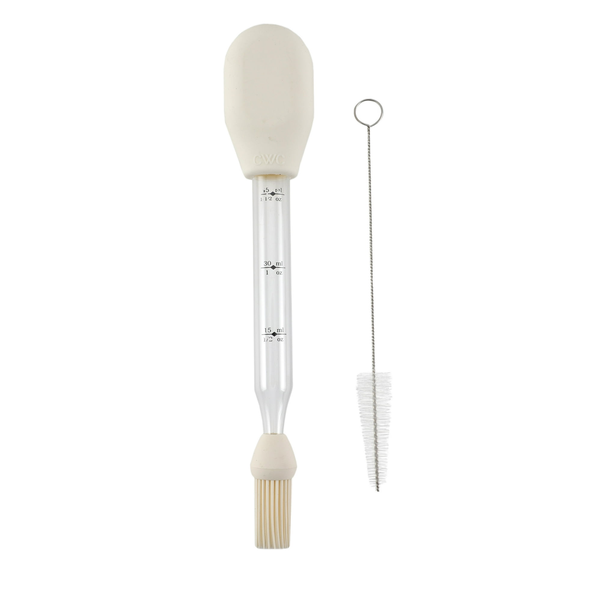 Cook with Color Stainless Steel Baster with Heat-Resistant Silicone Brush – Cream